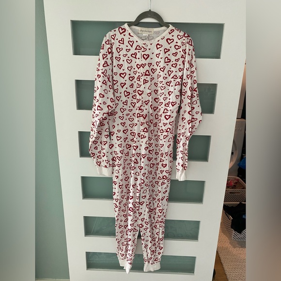 ♥️Heart covered ♥️Onesie PJs jumpsuit thermals - Picture 1 of 9